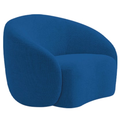 Poltrona Orgânica Luxo Recepção Amore Linho Azul Royal