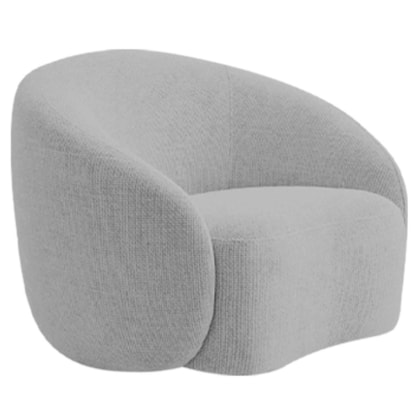 Poltrona Orgânica Luxo Recepção Amore Linho Cinza Claro
