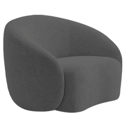 Poltrona Orgânica Luxo Recepção Amore Linho Cinza Escuro