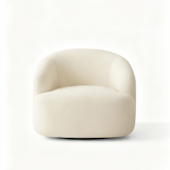 Poltrona Orgânica Luxo Recepção Lótus Bouclé Bege