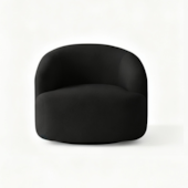 Poltrona Orgânica Luxo Recepção Lótus Bouclé Preto