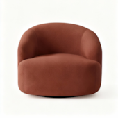 Poltrona Orgânica Luxo Recepção Lótus Bouclé Terracota