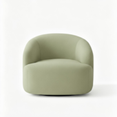 Poltrona Orgânica Luxo Recepção Lótus Bouclé Verde Oliva