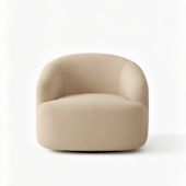 Poltrona Orgânica Luxo Recepção Lótus Linho Bege