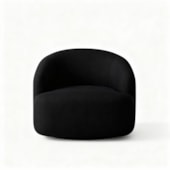 Poltrona Orgânica Luxo Recepção Lótus Linho Preto