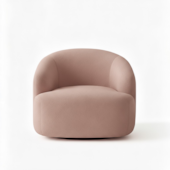 Poltrona Orgânica Luxo Recepção Lótus Linho Rosê