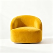 Poltrona Orgânica Luxo Recepção Lótus Suede Amarelo