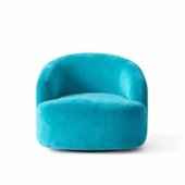 Poltrona Orgânica Luxo Recepção Lótus Suede Azul Turquesa