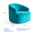 Poltrona Orgânica Luxo Recepção Lótus Suede Azul Turquesa