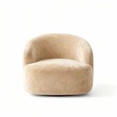 Poltrona Orgânica Luxo Recepção Lótus Suede Bege