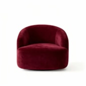 Poltrona Orgânica Luxo Recepção Lótus Suede Bordô