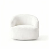 Poltrona Orgânica Luxo Recepção Lótus Suede Branco