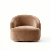 Poltrona Orgânica Luxo Recepção Lótus Suede Cappuccino