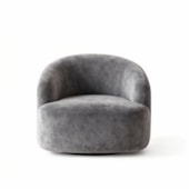 Poltrona Orgânica Luxo Recepção Lótus Suede Cinza