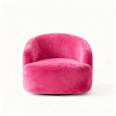 Poltrona Orgânica Luxo Recepção Lótus Suede Pink