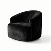 Poltrona Orgânica Luxo Recepção Lótus Suede Preto