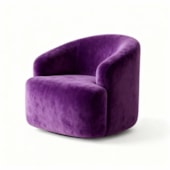 Poltrona Orgânica Luxo Recepção Lótus Suede Roxo