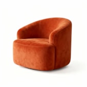 Poltrona Orgânica Luxo Recepção Lótus Suede Terracota