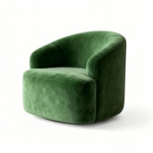 Poltrona Orgânica Luxo Recepção Lótus Suede Verde