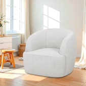 Poltrona Orgânica Luxo Recepção Nuvia Bouclé Branco