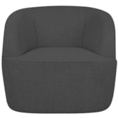 Poltrona Orgânica Luxo Recepção Nuvia Linho Cinza Escuro