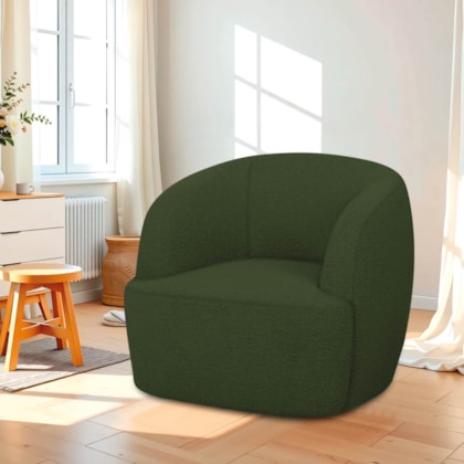 Poltrona Orgânica Luxo Recepção Nuvia Linho Verde