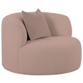 Poltrona Orgânica Maitê Luxo Sala Recepção Decorativa Linho Rose