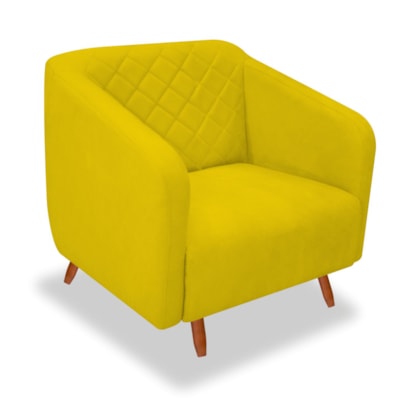 Poltrona Silmara Pés Palito Cadeira Decorativa Corano Amarelo Para Consultório Sala De Estar Recepção Quarto Am Decor Amarena Moveis Poltrona Silmara Pés Palito Cadeira, Small Club Chairs Ikea