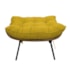 Puff Decorativo Costela Base Fixa Suede Amarelo - Amarena Móveis