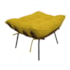 Puff Decorativo Costela Base Fixa Suede Amarelo - Amarena Móveis