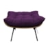 Puff Decorativo Costela Base Fixa Suede Roxo - Amarena Móveis