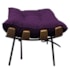 Puff Decorativo Costela Base Fixa Suede Roxo - Amarena Móveis