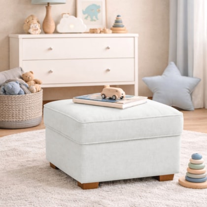 Puff Decorativo Doce Nuvem Bouclé Branco