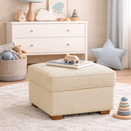 Puff Decorativo Doce Nuvem Linho Bege