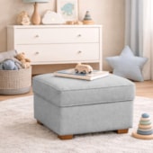 Puff Decorativo Doce Nuvem Linho Cinza Claro