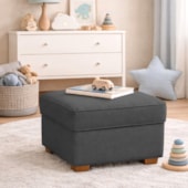 Puff Decorativo Doce Nuvem Linho Cinza Escuro