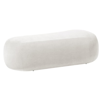 Puff Decorativo Itália 120cm Sala Escritorio Luxo Bouclé Branco - Amarena Móveis