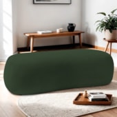 Puff Decorativo Itália 140cm Sala Escritorio Luxo Linho Verde - Amarena Móveis