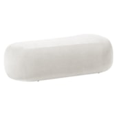 Puff Decorativo Itália 200cm Sala Escritorio Luxo Bouclé Branco - Amarena Móveis