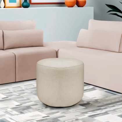 Puff Orgânico Decorativo Conforto Luxo Moá Bouclé Bege