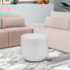Puff Orgânico Decorativo Conforto Luxo Moá Bouclé Branco