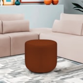 Puff Orgânico Decorativo Conforto Luxo Moá Bouclé Terracota