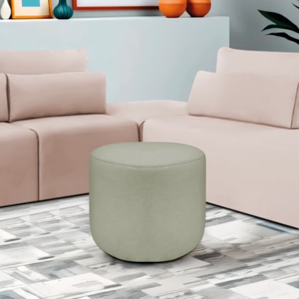 Puff Orgânico Decorativo Conforto Luxo Moá Bouclé Verde Oliva