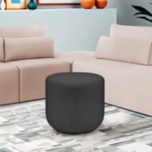 Puff Orgânico Decorativo Conforto Luxo Moá Linho Cinza Escuro