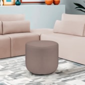 Puff Orgânico Decorativo Conforto Luxo Moá Linho Rosê