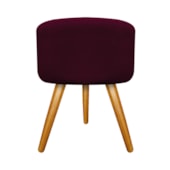 Puff Puf Pufe Banqueta Decorativo Carol Pés Palito Luxo para Quarto Suede Bordô - AM Decor