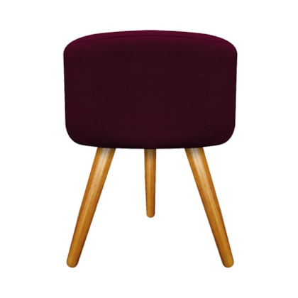 Puff Puf Pufe Banqueta Decorativo Carol Pés Palito Luxo para Quarto Suede Bordô - AM Decor