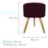 Puff Puf Pufe Banqueta Decorativo Carol Pés Palito Luxo para Quarto Suede Bordô - AM Decor