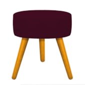 Puff Pufe Pufinho Sofia Decorativo Redondo Pés Palito Suede Bordô para Consultório Sala de Estar Recepção Quarto - AM Decor