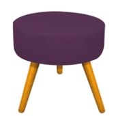 Puff Pufe Pufinho Sofia Decorativo Redondo Pés Palito Suede Roxo para Consultório Sala de Estar Recepção Quarto - AM Decor